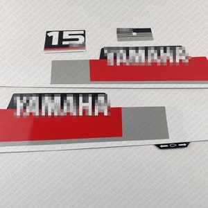 Yamaha 15 HP Two Stroke 90's outboard engine decals sticker set reproduction