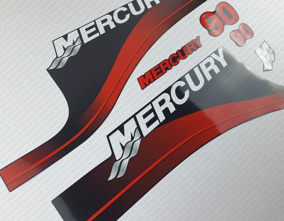 マーキュリー 90 hp 2ストローク船外機デカールステッカーセット マーキュリー 90 hp 2ストローク船外機デカールステッカーセット