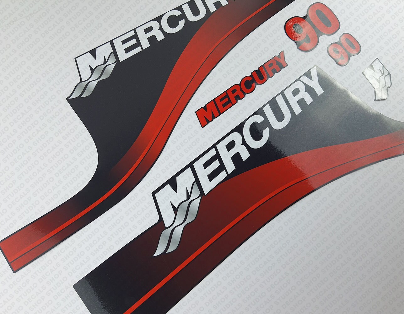 マーキュリー 90 hp 2ストローク船外機デカールステッカーセット マーキュリー 90 hp 2ストローク船外機デカールステッカーセット