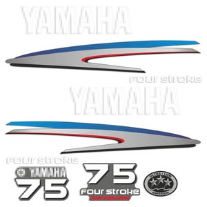 Yamaha 75 HP Four Stroke outboard engine decals sticker set reproduction
