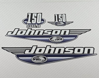 Johnson 150HP Ocean Pro 1999-2000 Blue outboard engine decals sticker set reproduction