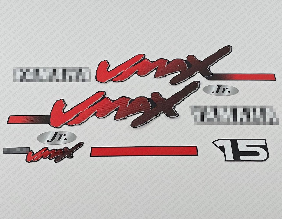 Yamaha 15 HP Vmax Jr Outboard Engine Decals Sticker Set Reproduction - Etsy