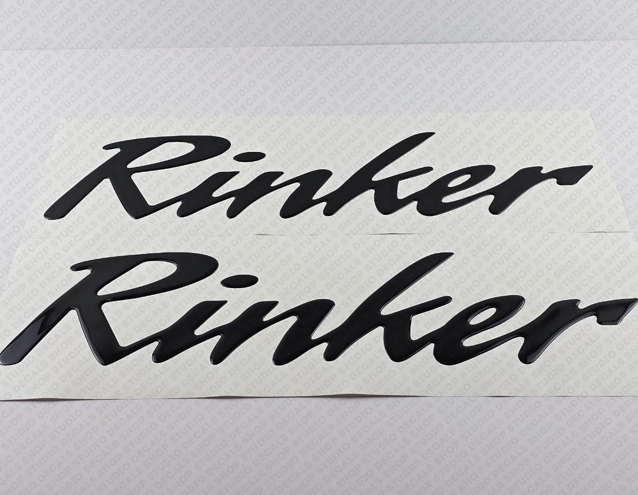Rinker Boat Logo Black Raised Domed 3D Decals 23