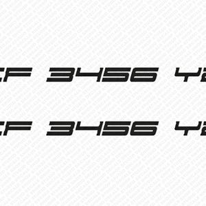 Triton Matching Font Boat Raised Domed Registration Decals Stickers 53.7&quot; by 3&quot; height set of 2