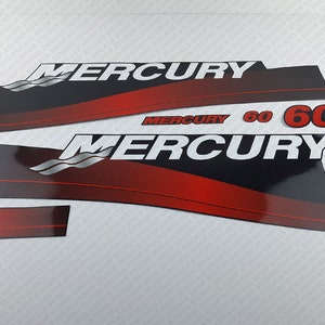 Mercury 60 HP Two Stroke outboard engine decals sticker set reproduction