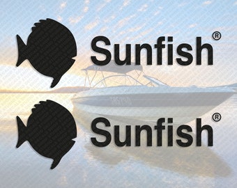 Sunfish Boat Logo Decal Set of 2