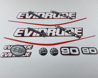 Evinrude 90HP E-tec outboard engine decals sticker set reproduction
