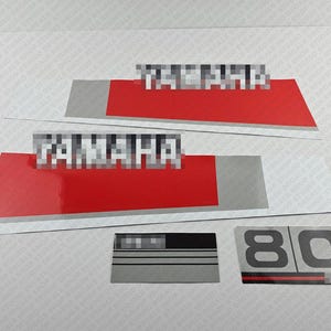 Yamaha  80 HP Two Stroke 80&#39;s outboard engine decals sticker set reproduction