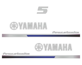 Yamaha 5 HP Four Stroke 2013 outboard engine decals sticker set reproduction