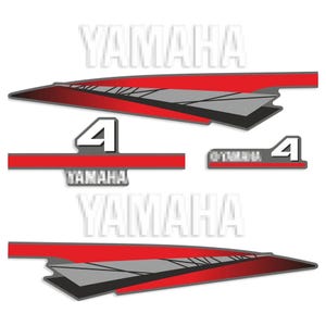 Yamaha 4 HP Two Stroke outboard engine decals sticker set reproduction