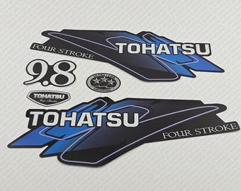Tohatsu 9.8 HP Four Stroke outboard engine decals sticker set reproduction