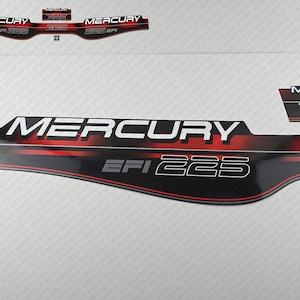 Mercury 225HP EFI 1995-2001 outboard engine decals sticker set reproduction