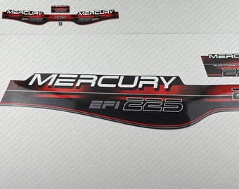 Mercury 225HP EFI 1995-2001 outboard engine decals sticker set reproduction