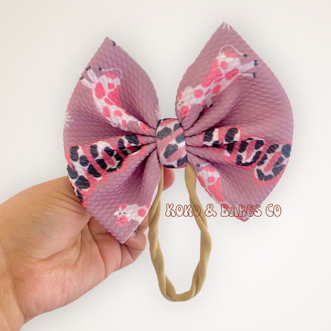 Western Bows Cow Bows Pink Cow Moo Bow Wraps & Clips Etsy