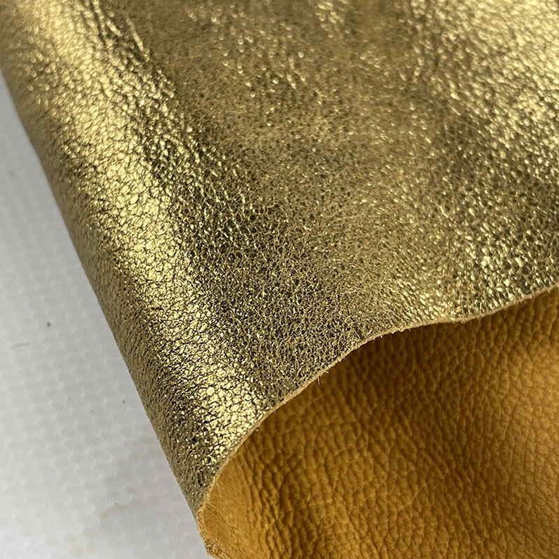 Leather pieces Leather by the yard Metallic goat skin Metallic Goat