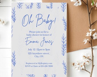 Boho Baby Shower | Invitation | Editable Template Download | Floral | Baby