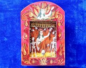 Soul of the purgatory tin shadow box wall hanging nicho folk art sacred heart shadow box diorama almas del purgatorio retablo