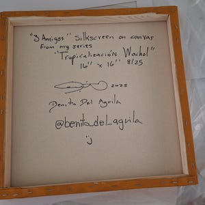 Serigrafía de Arte Pop Mexicano 3 Amigos Charros 16"x16” Serigrafía de Benito Del Águila Homenaje a Warhol Obra original de edición limitada bild 5
