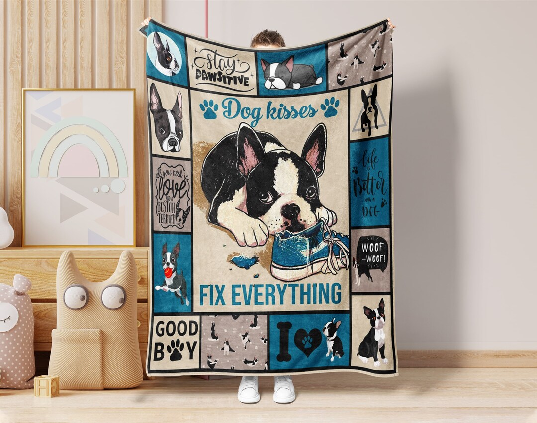 Boston Terrier Lover Blanket, Boston Terrier Dog Mom Blanket, Dog Lover Blanket, Dog Owner