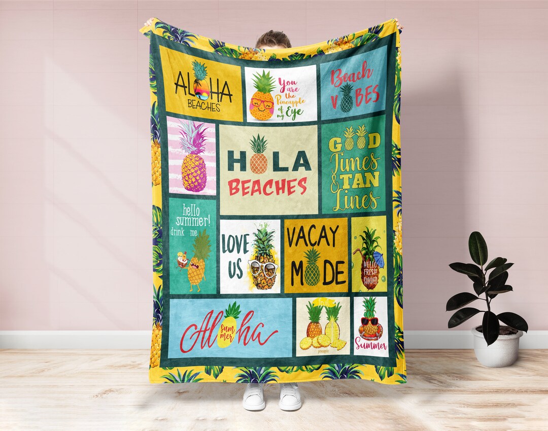 Pineapple Beach Blanket, Aloha Beaches Blanket, Summer Blanket, Beach