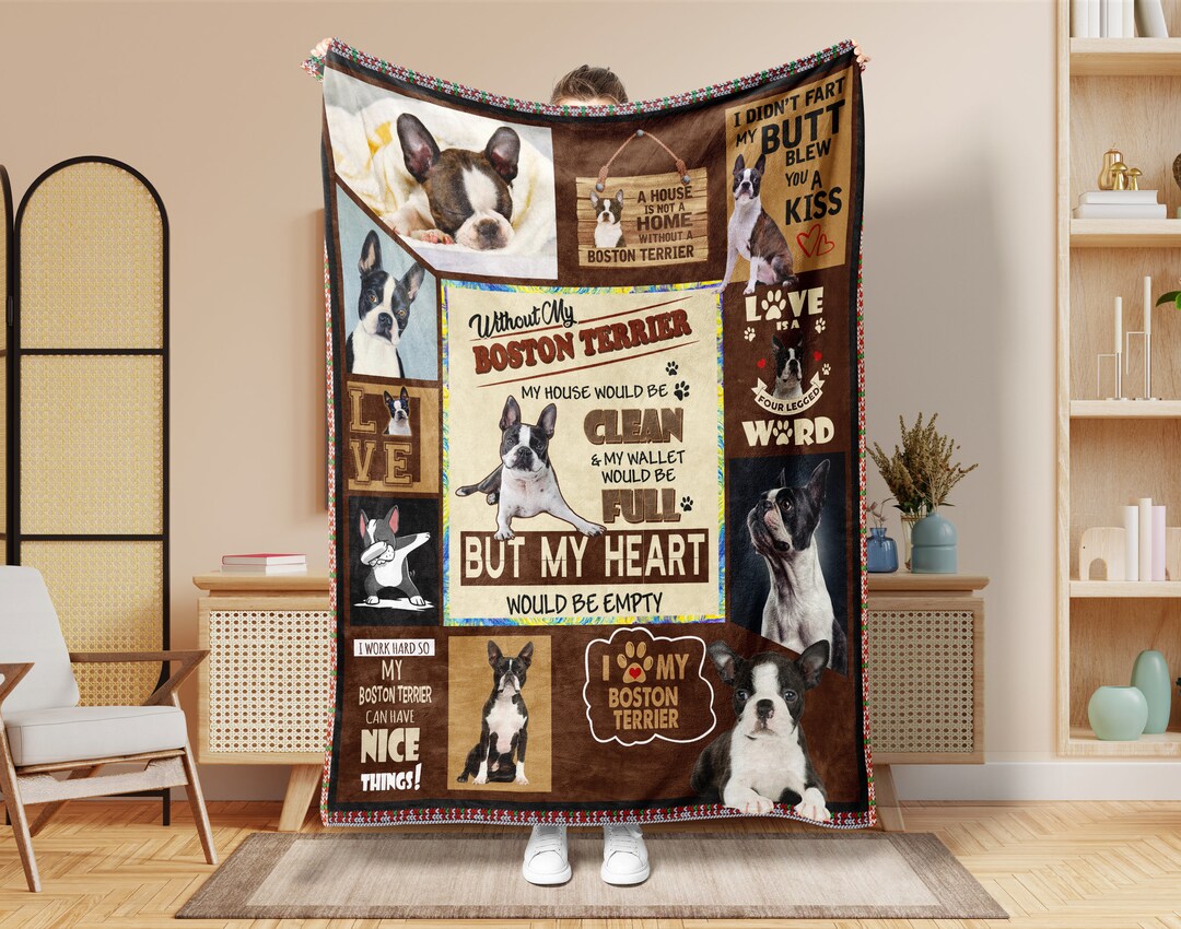 Boston Terrier Lover Blanket, Boston Terrier Mom Blanket, Dog Lover Blanket, Dog Mom Blanket