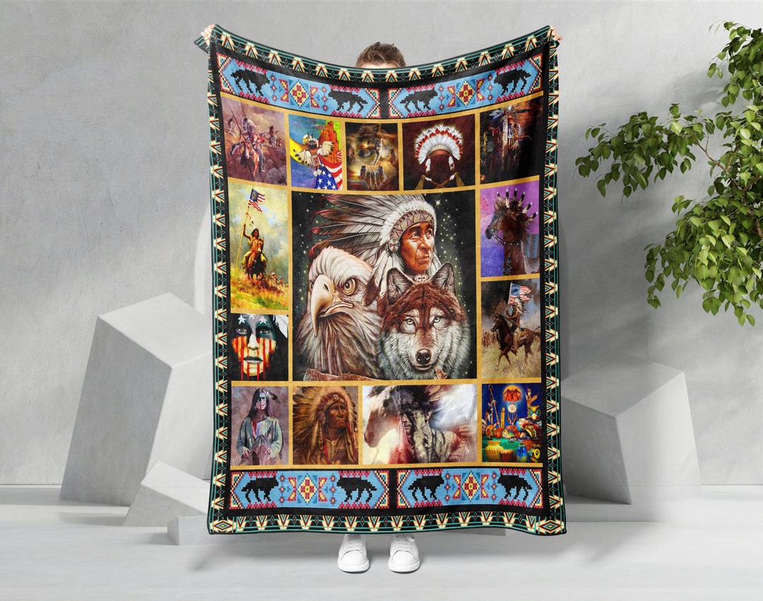 American Indian Chief Blanket, Native American Chief Blanket, Western
