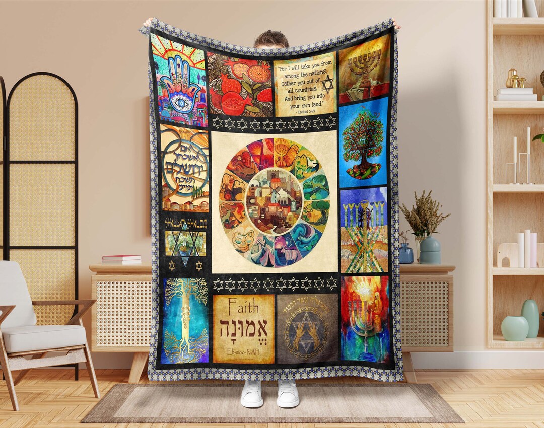 Jewish Culture Blanket, Hanukkah Blanket, Chanukah Blanket, Jews Blanket, Star of David Blanket