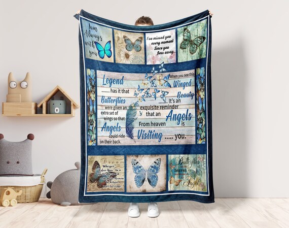 Butterfly Heaven Blanket Memorial Blanket Loss of Loved One Etsy