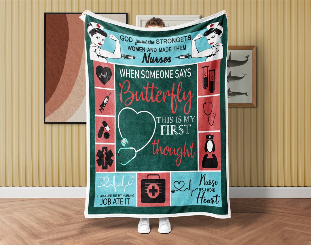 Proud to Be A Nurse Blanket Nurse Life Blanket RN Nurse Etsy