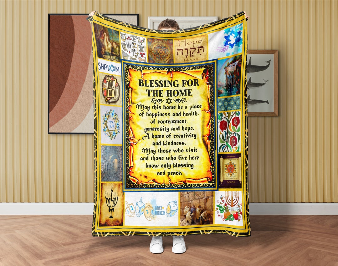 Blessing for the Home Blanket, Jewish Blanket, Birkat Habayit Blanket