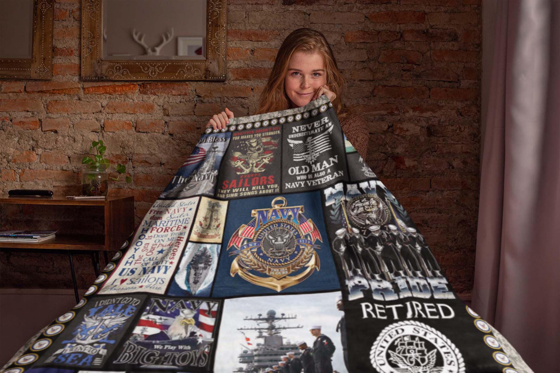Retired US Navy Veteran Blanket, US Navy Blanket, USN Blanket, Army