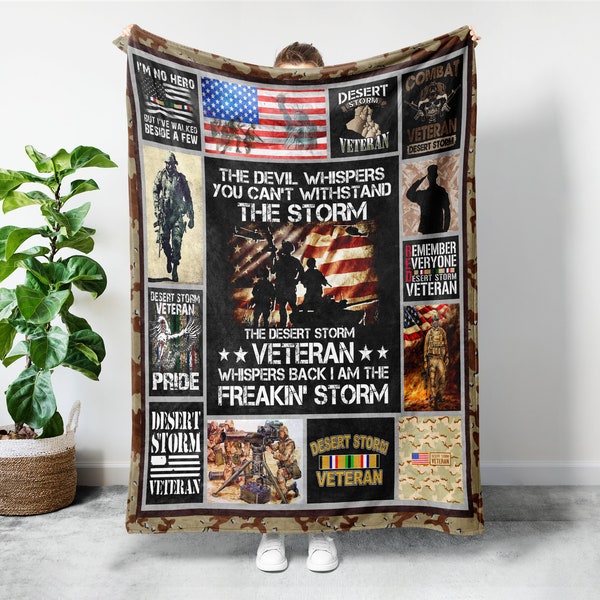 The Desert Storm Veteran Blanket, US Veteran Blanket, Proud Veteran Blanket, Military Blanket, Retired Veteran Blanket, Soldier Blanket