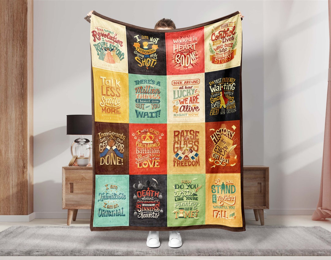 Hamilton Song Lyrics Blanket, Hamilton Musical Fleece Sherpa Blanket