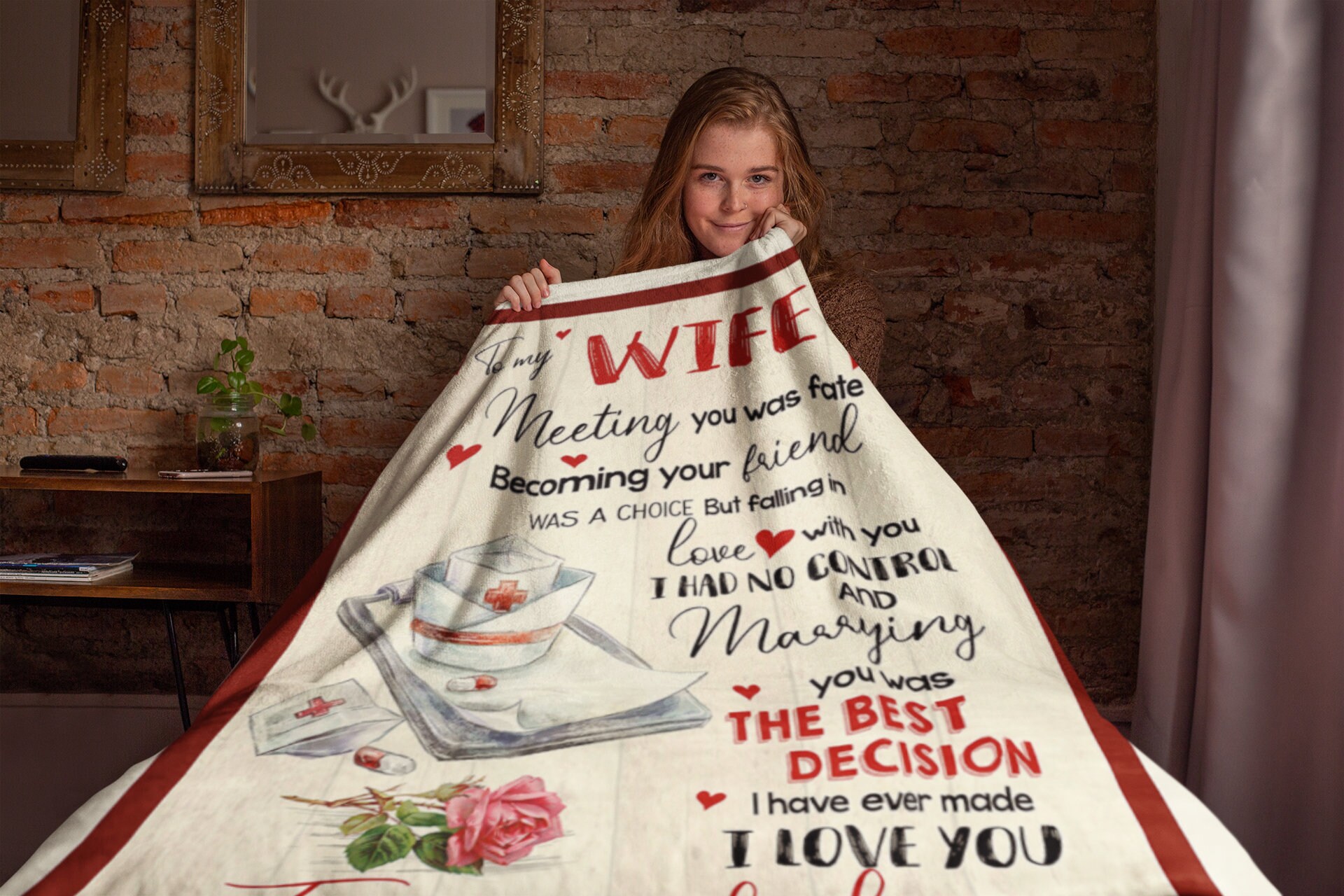 To My Wife Blanket, Nurse Wife Blanket, Love Letter Blanket, Wife