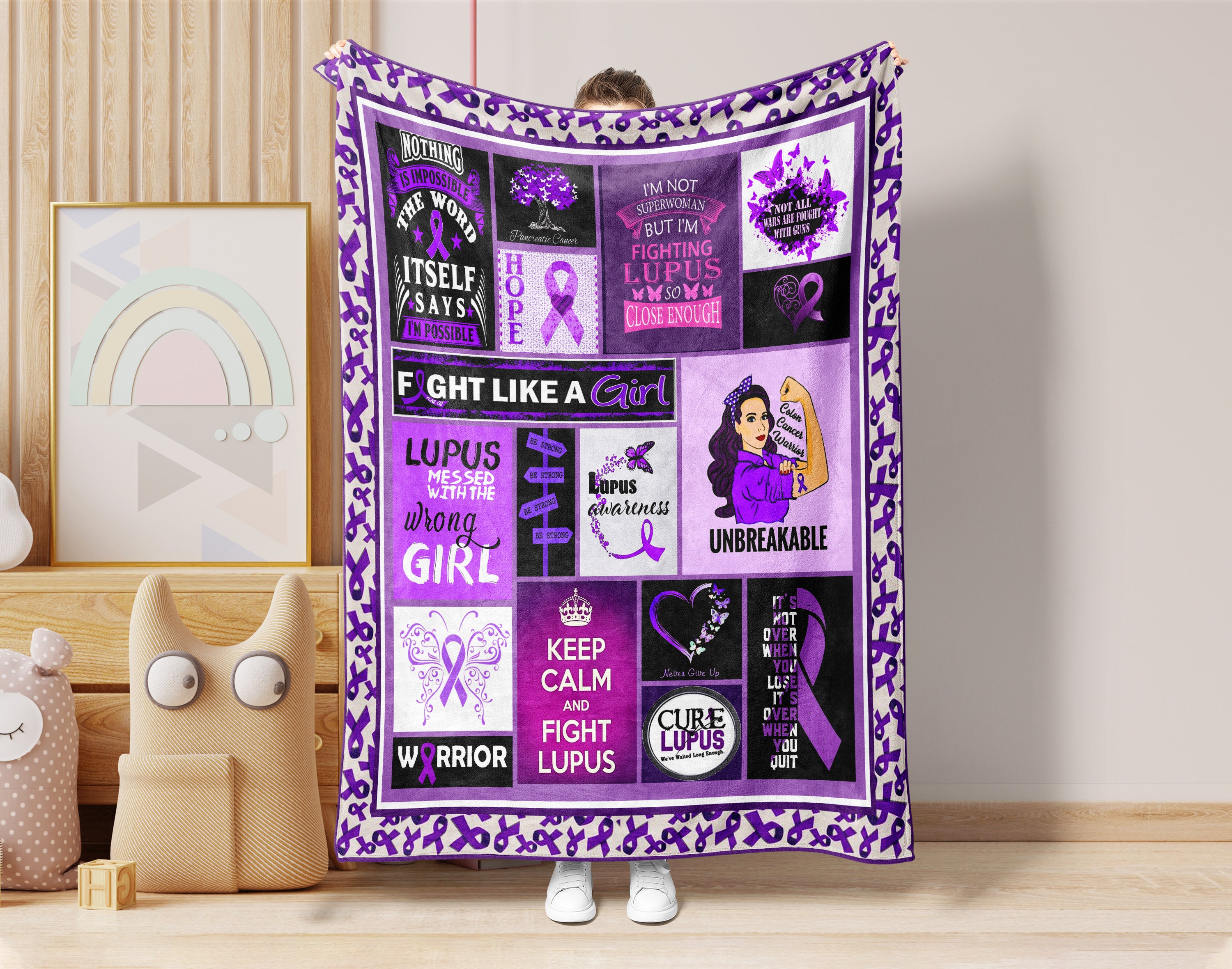 Lupus Awareness Blanket Lupus Girl Blanket Lupus Fighter Etsy