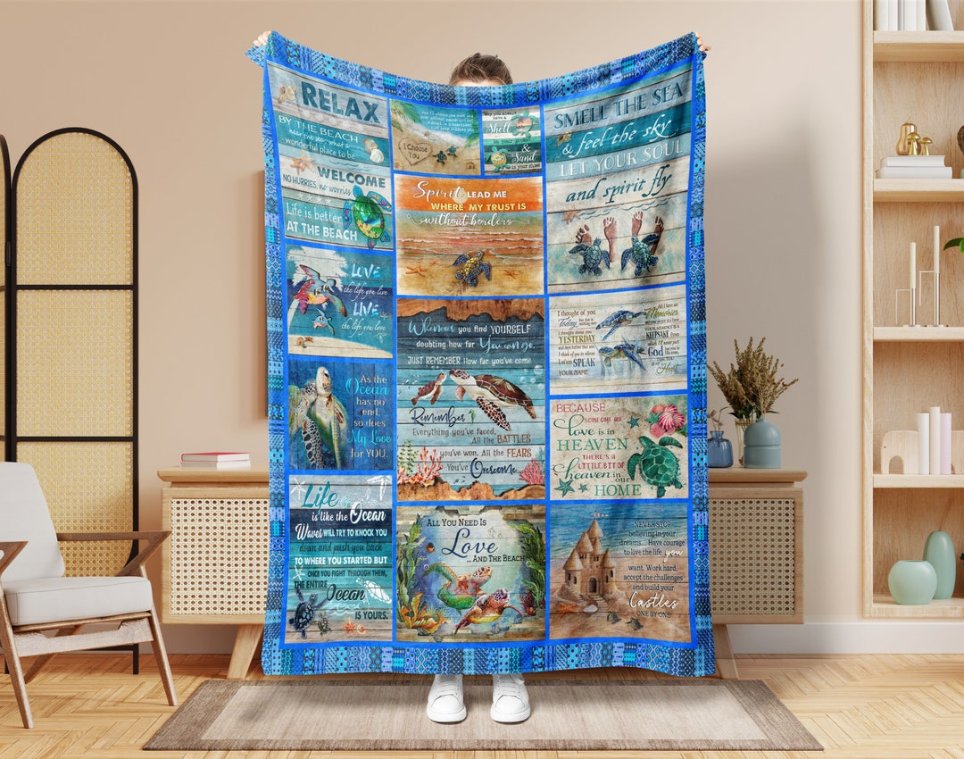 Ocean Turtle Blanket, Tortoise Blanket, Sea Turtle Blanket, Turtle