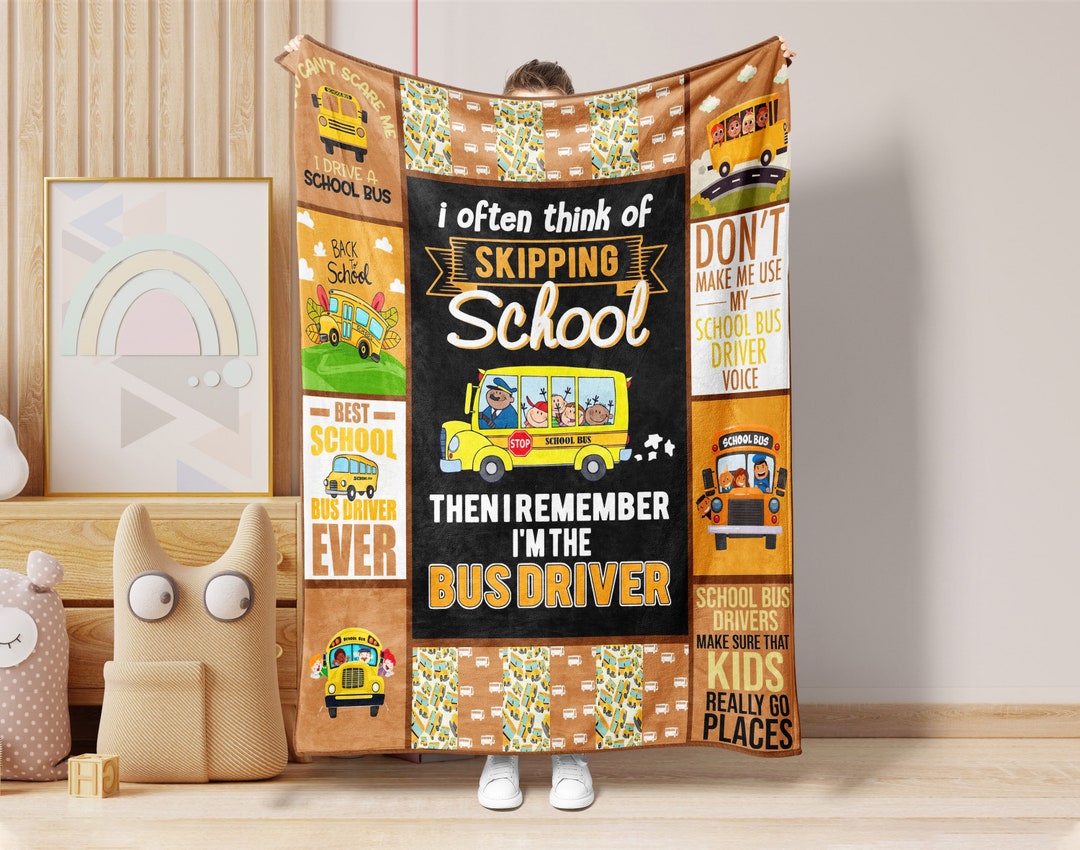 School Bus Driver Blanket Bus Driver Fleece Sherpa Blanket Etsy