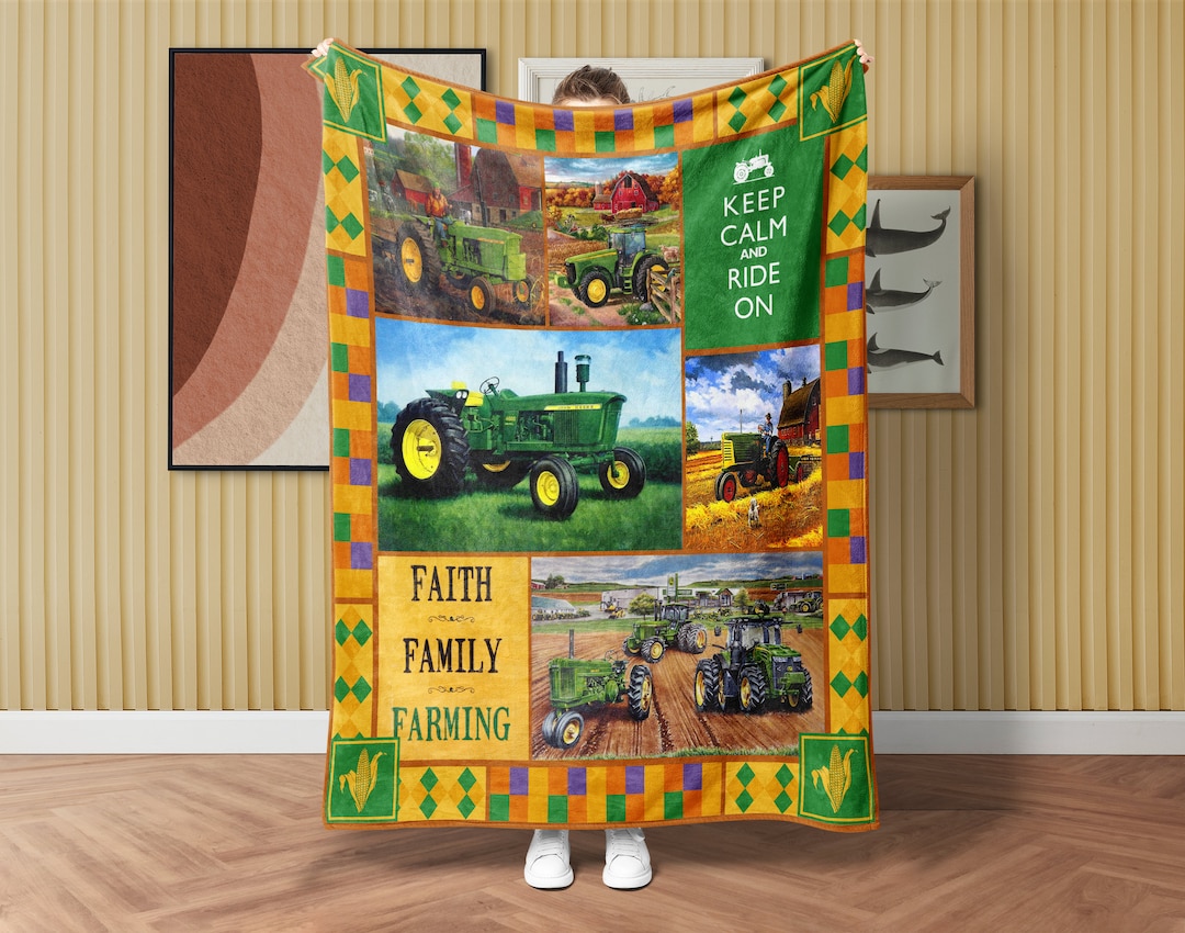 Tractor Blanket Christian Blanket Farmer Blanket Farm Etsy