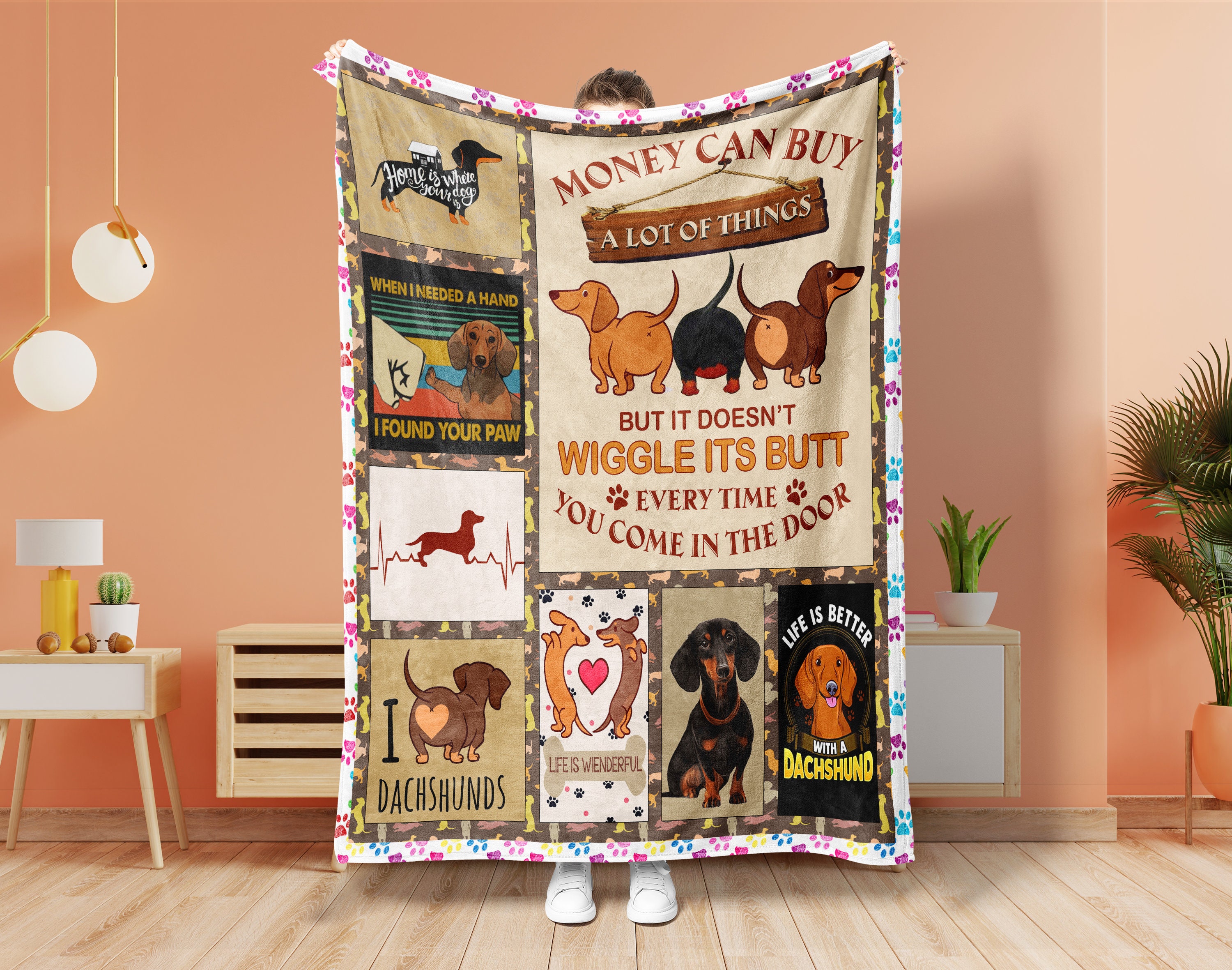Dachshund Butt Blanket, Dachshund Mom Blanket, Cute Dachshund Blanket, Dog Mom Blanket, Dog