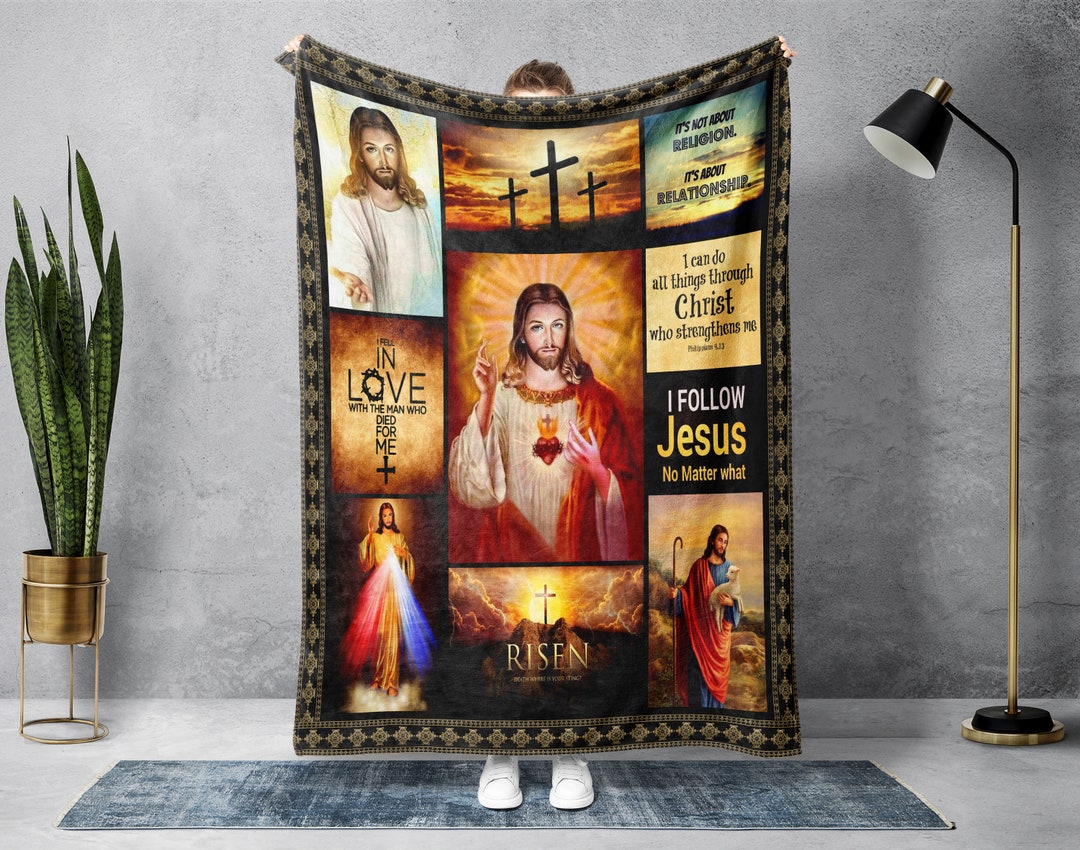 Jesus Christ Blanket, God Blanket, Christian Blanket, He is Risen