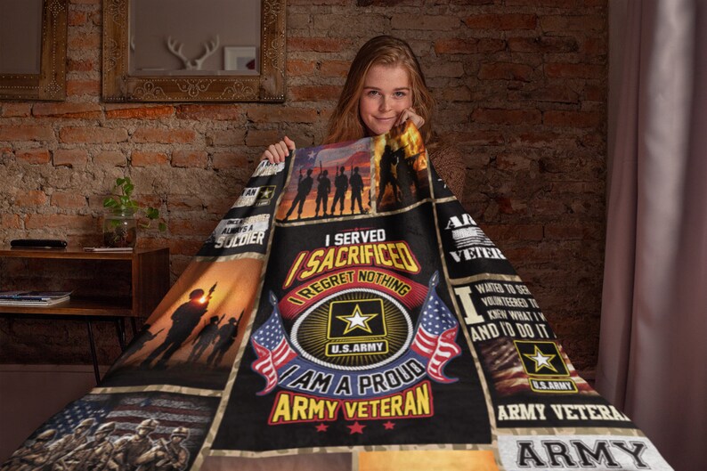 US Veteran Blanket, Proud Army Veteran Blanket, US Army Blanket