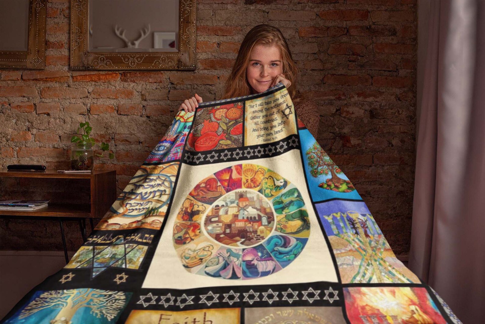 Jewish Culture Blanket, Hanukkah Blanket, Chanukah Blanket, Jews Blanket, Star of David Blanket