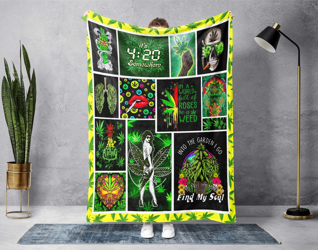 Weed Lover Blanket Marijuana Blanket Smoke Weed Blanket Etsy