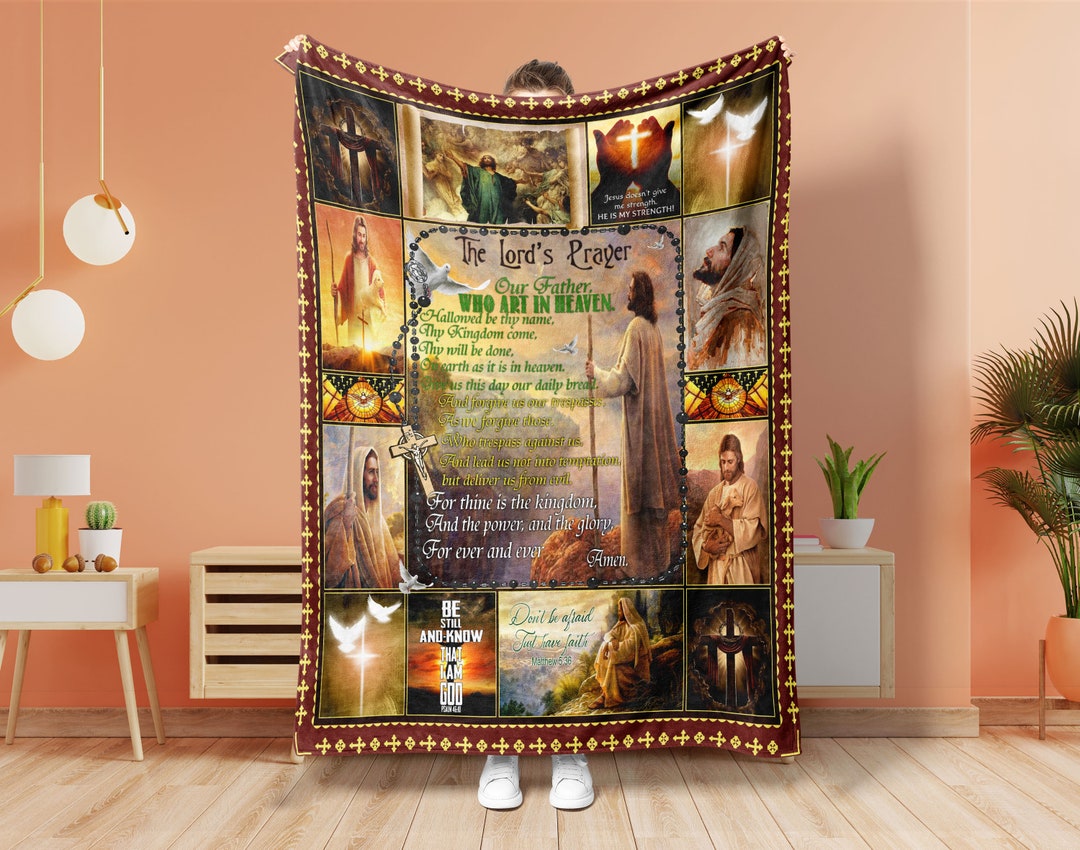 The Lord's Prayer Blanket, Jesus Blanket, Christian Blanket, God
