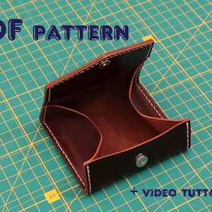 Patrón de monedero en pdf, Patrón de monedero de cuero, Patrón de monedero de cuero, Patrón de portamonedas de cuero, Patrón de monedero de cuero