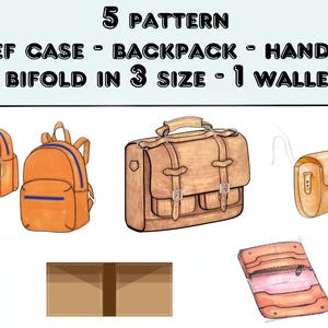 Patrón de maletín de cuero, Patrón de maletín de cuero pdf, Patrón de mochila de cuero pdf, Patrón de mochila de cuero, Patrón de bolso de cuero