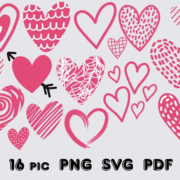 Pink heart svg, Pink heart png, Valentine pink heart svg, Valentine pink heart png, Valentine pink heart bundle