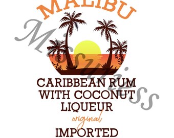 pics Malibu Alkohol Logo malibu rum etsy