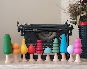 Wooden Trees Forest Handmade Toys 10 pcs. Set Baby Gifts Open Ended Toys