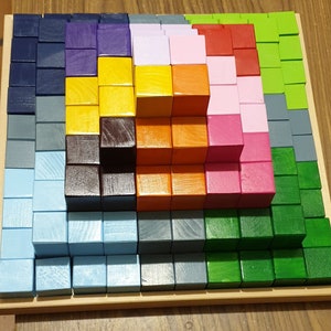 100 piece wooden building blocks Montessori construction toy natural wooden block set